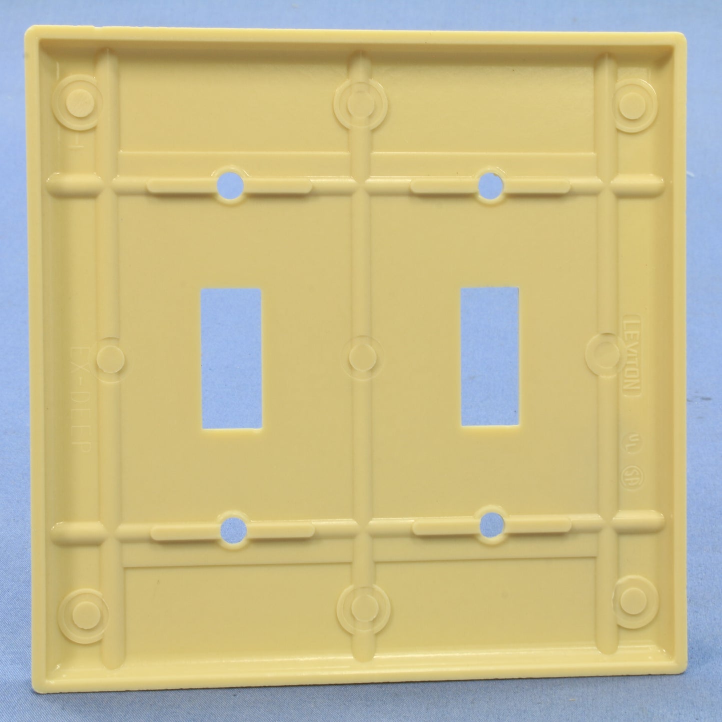 Leviton 86309 Ivory X-Deep 2-Gang Toggle Switch Cover Plastic Wallplates 25-Pack
