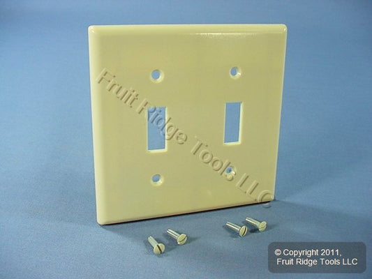 Leviton Ivory Extra Deep 2-Gang Toggle Switch Cover Wall Plate Switchplate 86309