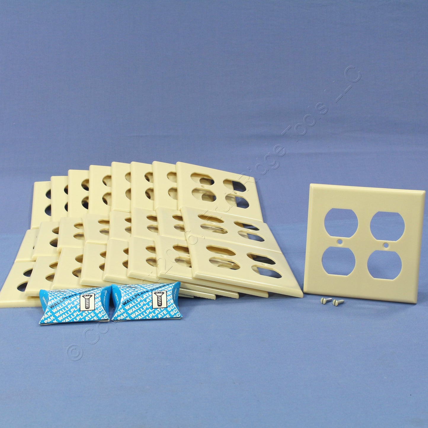 Leviton 86316 Ivory 2-Gang Duplex Outlet Plastic X-Deep Wallplate Covers 25pcs