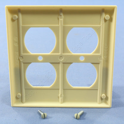 Leviton 86316 Ivory 2-Gang Duplex Outlet Plastic X-Deep Wallplate Covers 25pcs