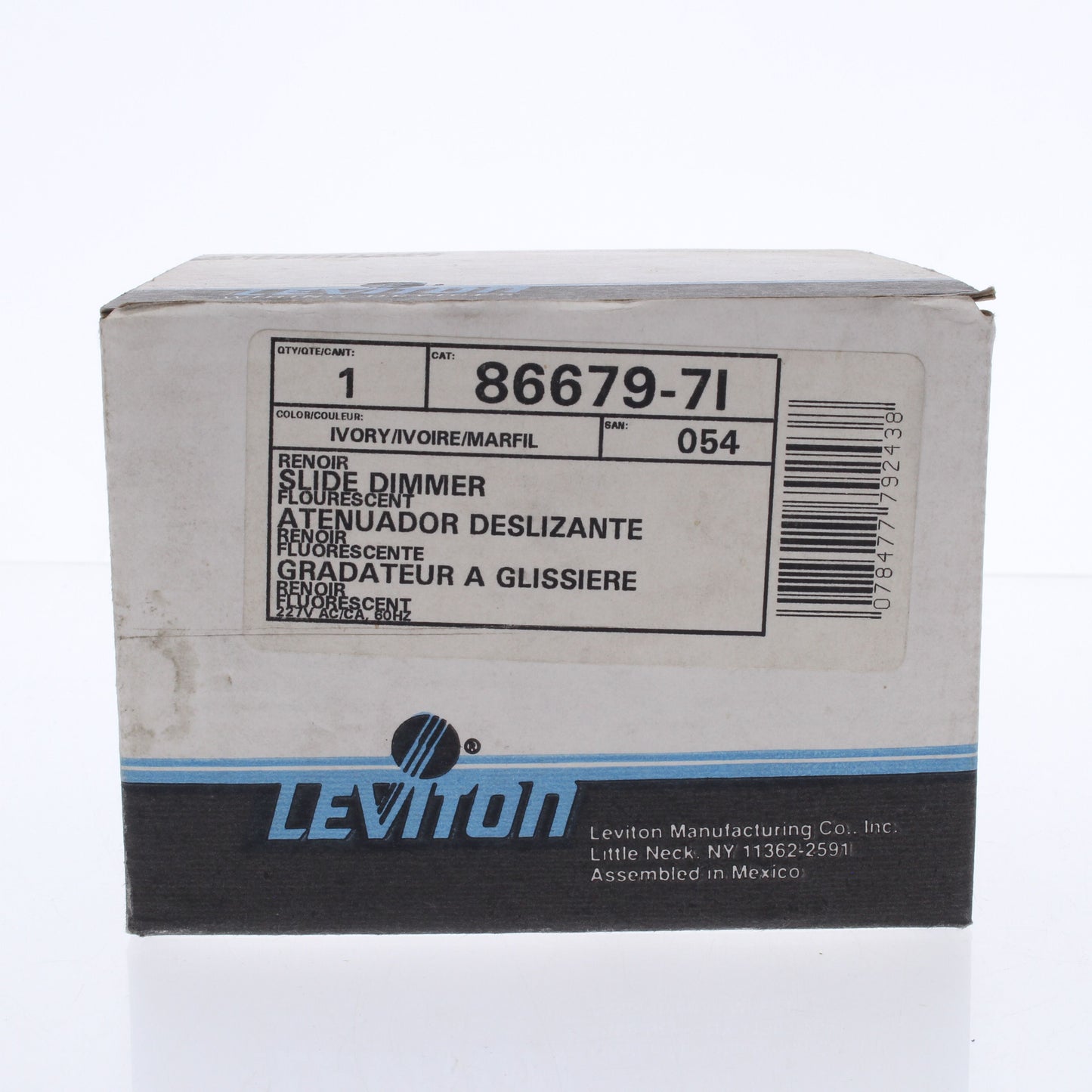 Leviton Ivory Fluorescent Slide Light Dimmer Switch 8-40 Lamp 277V 86679-7I