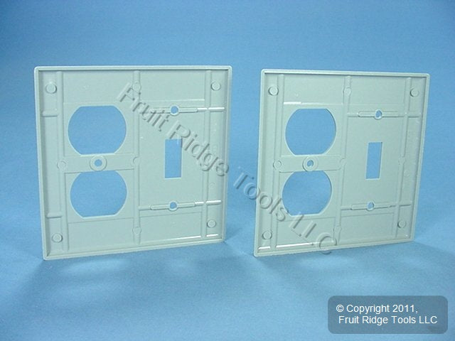 Leviton 87005 Gray 2-Gang Toggle Duplex Plastic Standard Wallplate Cover 2-pack