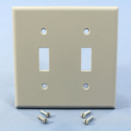 Leviton 87009 Gray 2-Gang Toggle Switch Plastic Standard Wallplate Covers 25pcs