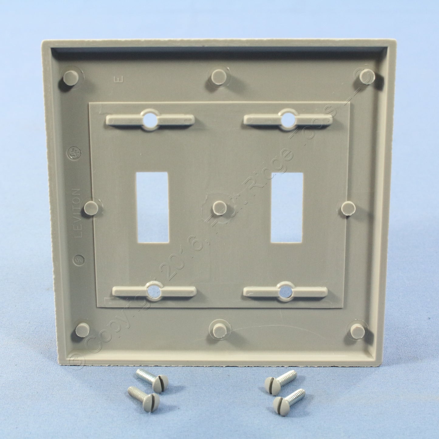 Leviton 87009 Gray 2-Gang Toggle Switch Plastic Standard Wallplate Covers 25pcs