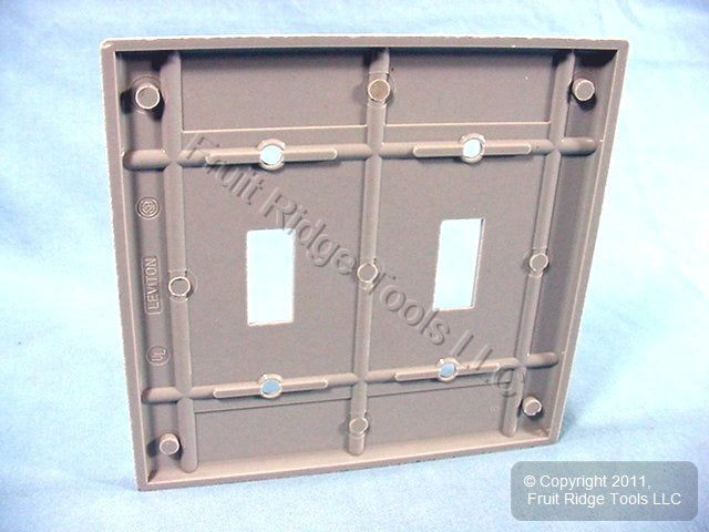 Leviton 87009 Gray 2-Gang Toggle Switch Plastic Standard Wallplate Cover Plate