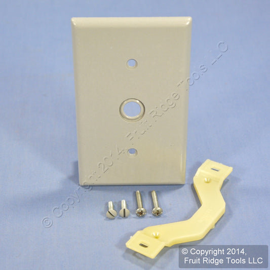 Leviton 87018 Gray 1-Gang Phone .406" Hole Plastic Wallplate Cover Strap Mount