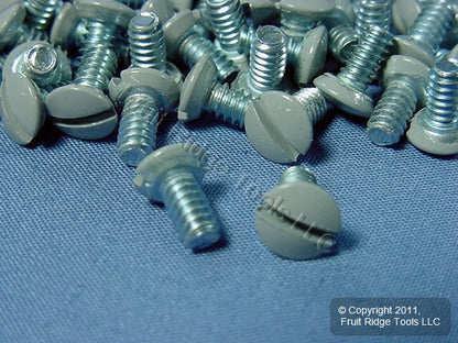 100 Leviton Gray 5/16" Wallplate Cover Screws 6-32 Thread Oval Head 87400-PRT
