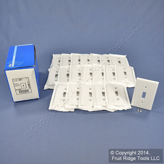 Leviton 88001 White 1-Gang Toggle Switch Plastic Standard Wallplate Covers 20pcs