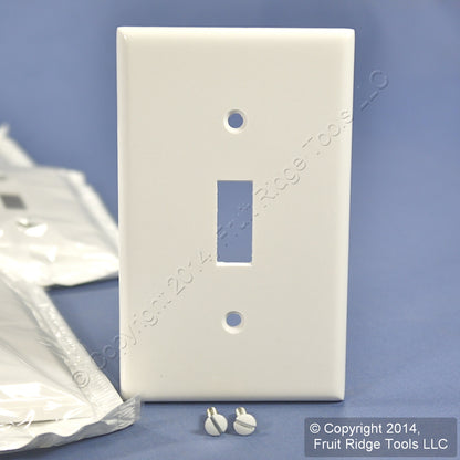 Leviton 88001 White 1-Gang Toggle Switch Plastic Standard Wallplate Covers 20pcs