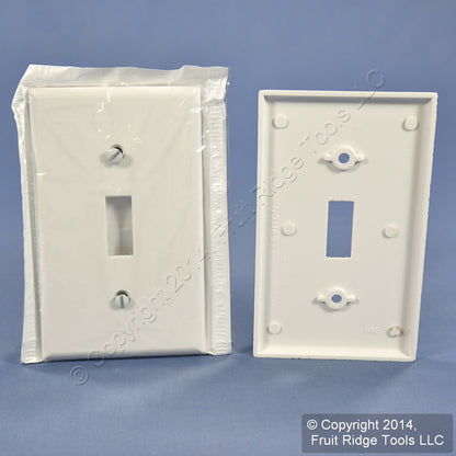 Leviton 88001 White 1-Gang Toggle Switch Plastic Standard Wallplate Covers 20pcs