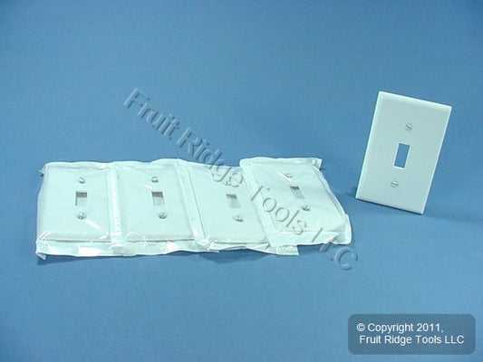Leviton 88001 White Plastic 1-Gang Toggle Switch Cover Wall Plates 5-pack