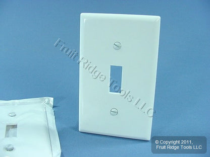 Leviton 88001 White Plastic 1-Gang Toggle Switch Cover Wall Plates 5-pack