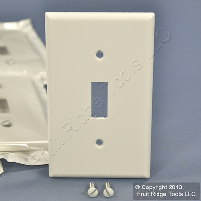 Leviton 88001-MP White 1-Gang Toggle Plastic Standard Wallplate Cover 10-pack