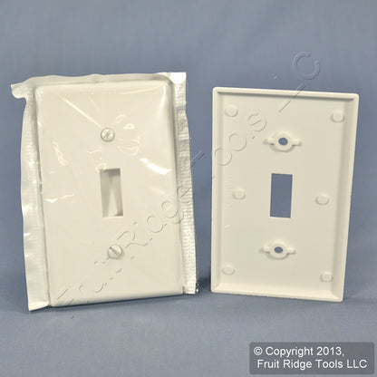 Leviton 88001-MP White 1-Gang Toggle Plastic Standard Wallplate Cover 10-pack