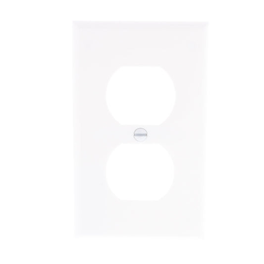Leviton 88003 White 1-Gang Thermoset Duplex Receptacle Outlet Cover Wallplate
