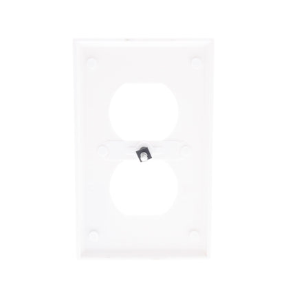 Leviton 88003 White 1-Gang Thermoset Duplex Receptacle Outlet Cover Wallplate