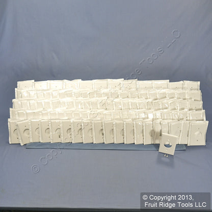 Leviton 88004 White 1-Gang 1.406" Outlet Plastic Standard Wallplate Cover 100pc