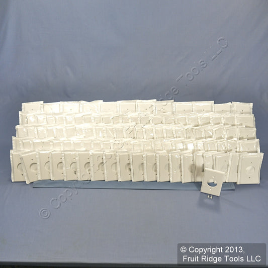 Leviton 88004 White 1-Gang 1.406" Outlet Plastic Standard Wallplate Cover 100pc