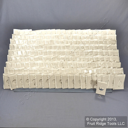 Leviton 88004 White 1-Gang 1.406" Outlet Plastic Standard Wallplate Cover 200pc