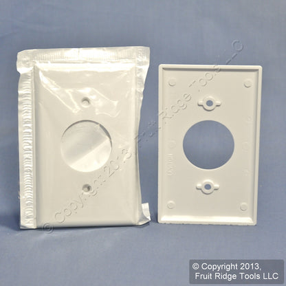 Leviton 88004 White 1-Gang 1.406" Outlet Plastic Standard Wallplate Cover 200pc