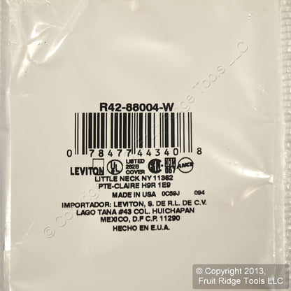 Leviton 88004 White Residential 1.406" Receptacle Wallplate Outlet Covers 250pcs