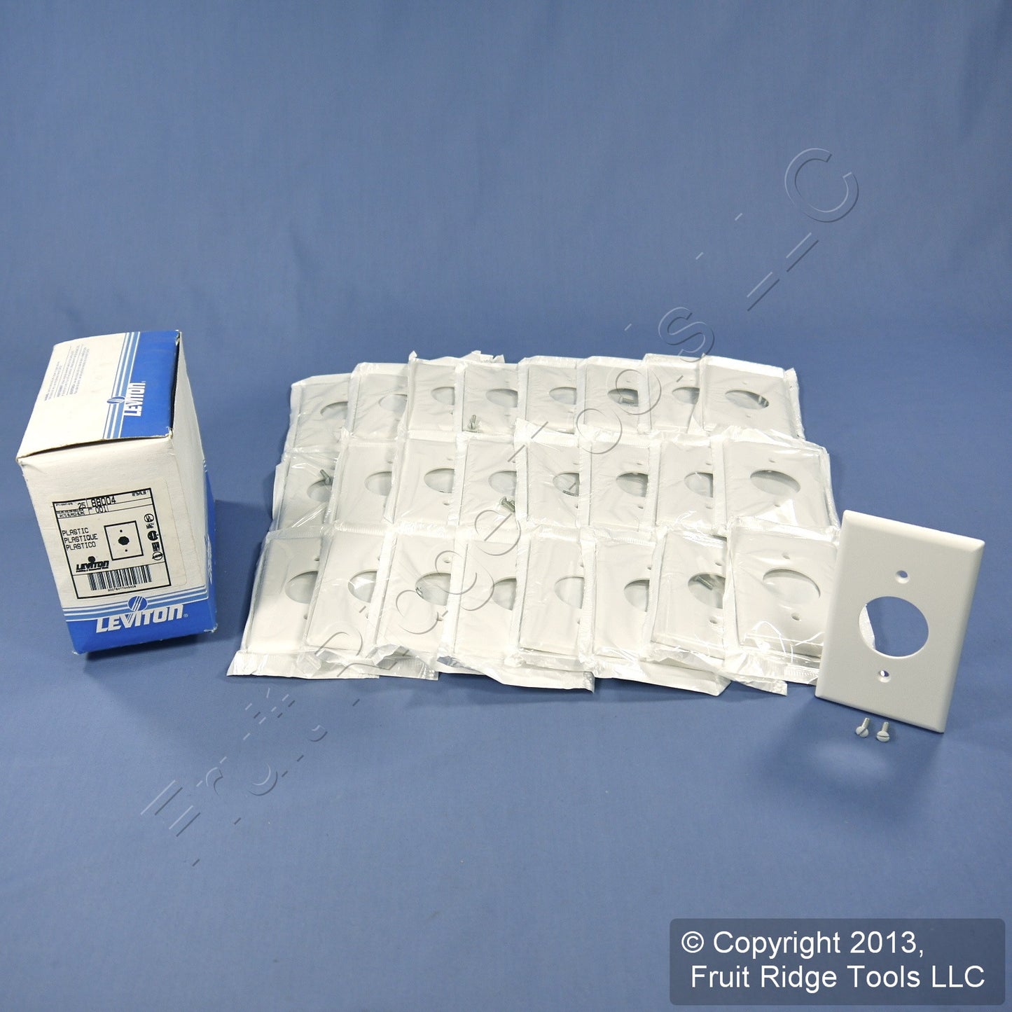 Leviton 88004 White 1-Gang 1.406" Outlet Plastic Standard Wallplate Cover 25pcs