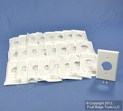 Leviton 88004 White 1-Gang 1.406" Outlet Plastic Standard Wallplate Cover 25pcs