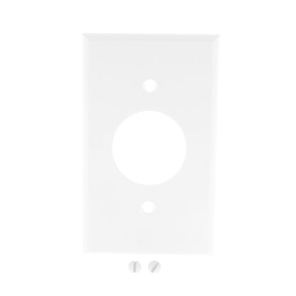 Leviton 88004 White 1-Gang Single 1.406" Outlet Plastic Standard Wallplate Cover