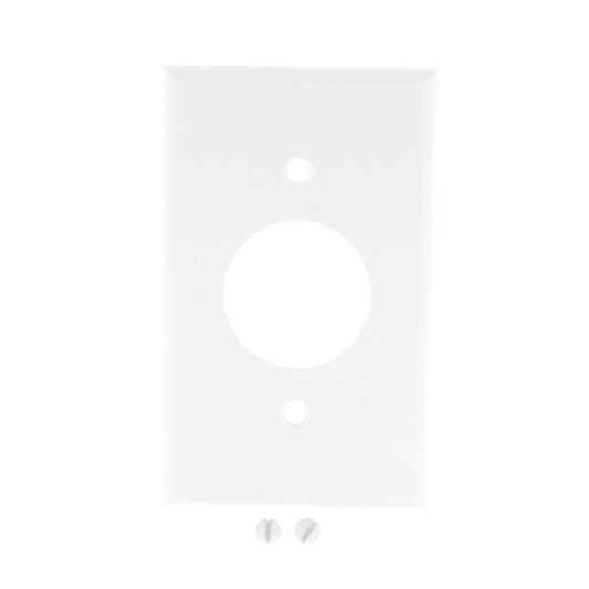 Leviton 88004 White 1-Gang Single 1.406" Outlet Plastic Standard Wallplate Cover