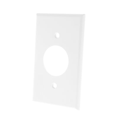 Leviton 88004 White 1-Gang Single 1.406" Outlet Plastic Standard Wallplate Cover