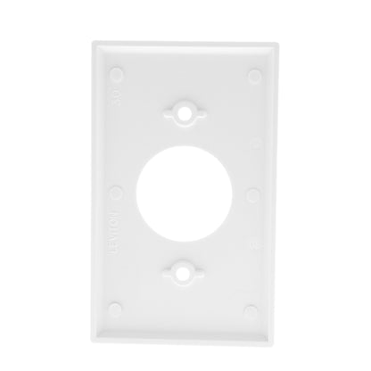 Leviton 88004 White 1-Gang Single 1.406" Outlet Plastic Standard Wallplate Cover