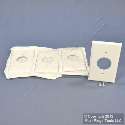 Leviton 88004 White 1-Gang 1.406in. Outlet Plastic Standard Wallplate Cover 4pcs