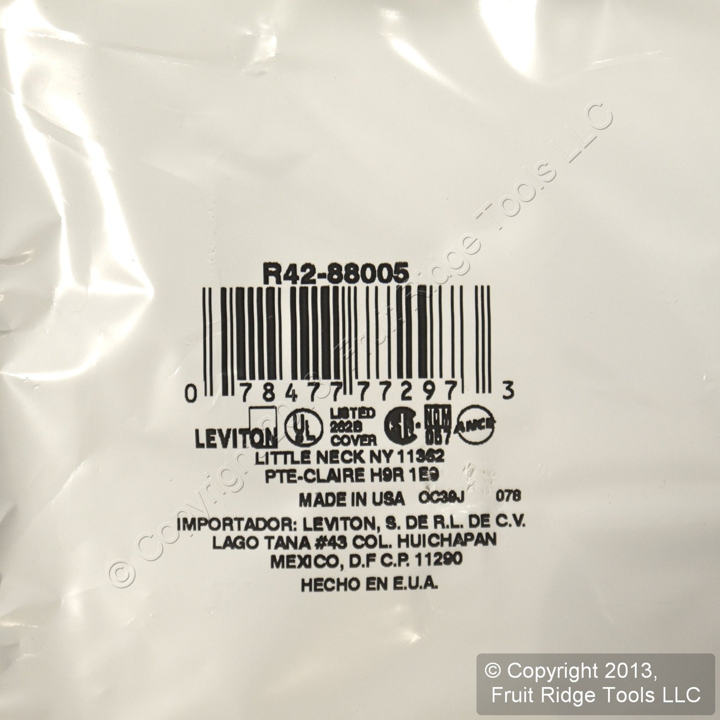 Leviton 88005 White 2-Gang Toggle Duplex Plastic Standard Wallplate Cover 100pcs