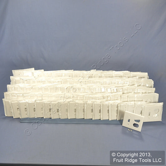 Leviton 88005 White 2-Gang Toggle Duplex Plastic Standard Wallplate Cover 100pcs