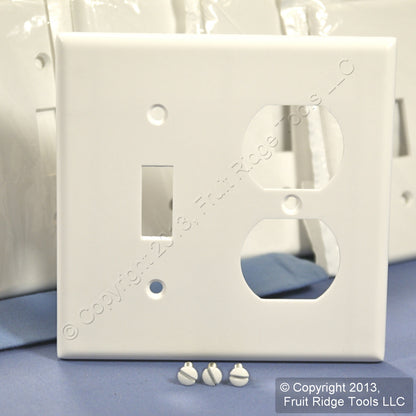 Leviton 88005 White 2-Gang Toggle Duplex Plastic Standard Wallplate Cover 100pcs