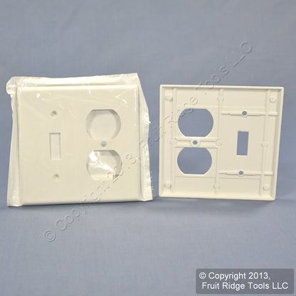Leviton 88005 White 2-Gang Toggle Duplex Plastic Standard Wallplate Cover 100pcs