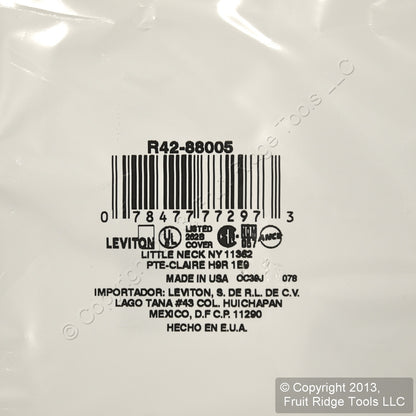 Leviton 88005 White 2-Gang Toggle Duplex Plastic Standard Wallplate Cover 150pcs