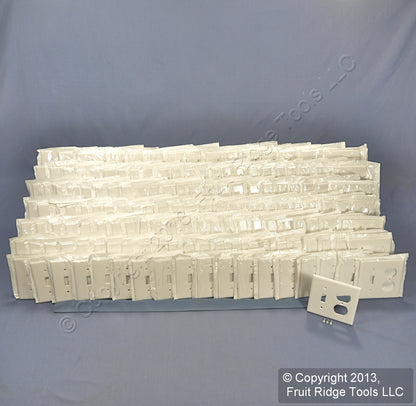 Leviton 88005 White 2-Gang Toggle Duplex Plastic Standard Wallplate Cover 150pcs
