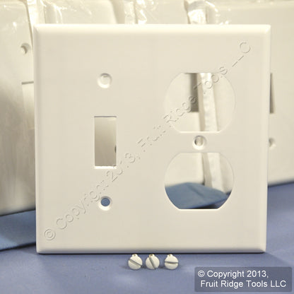 Leviton 88005 White 2-Gang Toggle Duplex Plastic Standard Wallplate Cover 150pcs
