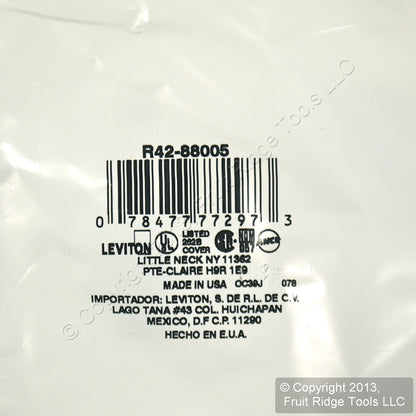 Leviton 88005 White 2-Gang Toggle Receptacle Outlet Cover Thermoset Plates 200pk