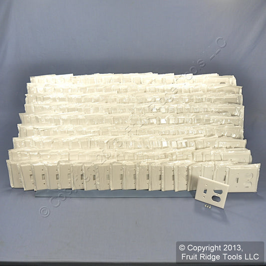 Leviton 88005 White 2-Gang Toggle Receptacle Outlet Cover Thermoset Plates 200pk