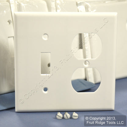 Leviton 88005 White 2-Gang Toggle Receptacle Outlet Cover Thermoset Plates 200pk