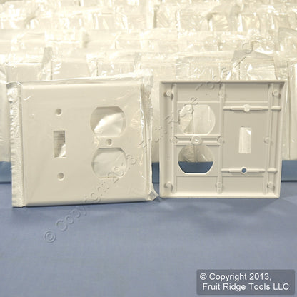 Leviton 88005 White 2-Gang Toggle Receptacle Outlet Cover Thermoset Plates 200pk
