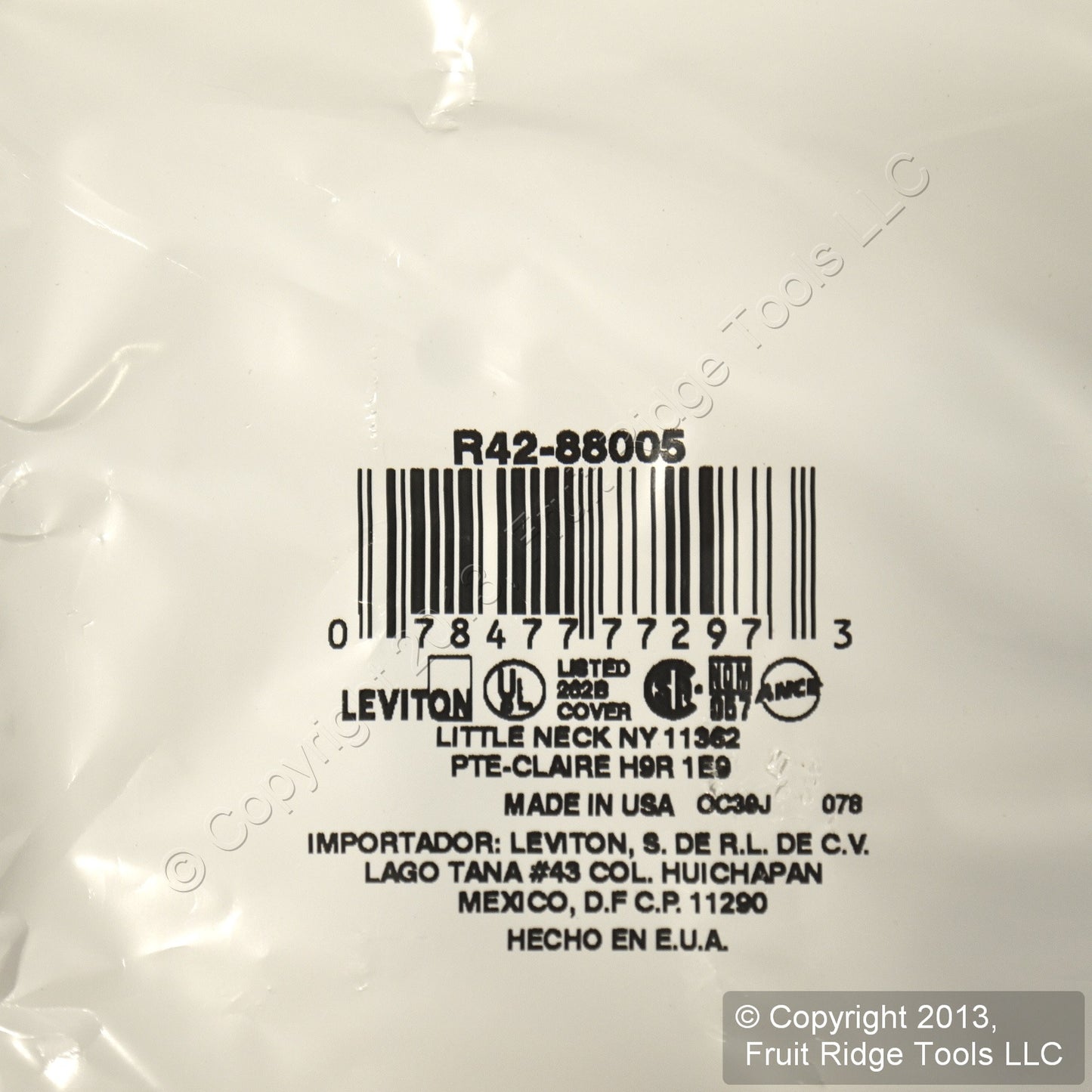 Leviton 88005 White 2-Gang Toggle Duplex Plastic Standard Wallplate Cover 250pcs