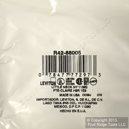 Leviton 88005 White 2-Gang Toggle Duplex Plastic Standard Wallplate Cover 250pcs
