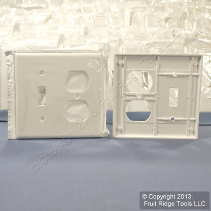 Leviton 88005 White 2-Gang Toggle Duplex Plastic Standard Wallplate Cover 250pcs