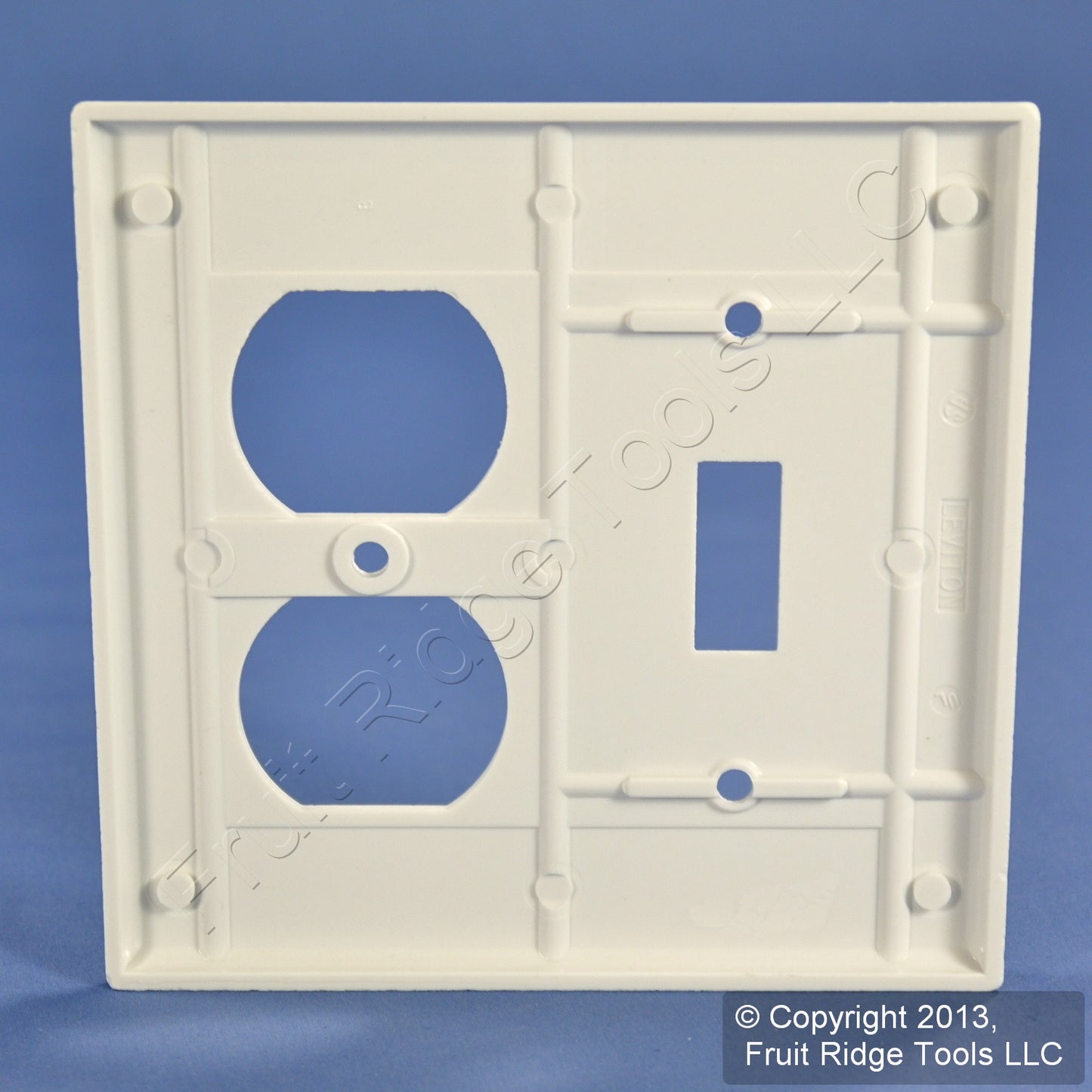 Leviton 88005 White 2-Gang Toggle Switch Duplex Outlet Standard Wallplate Cover