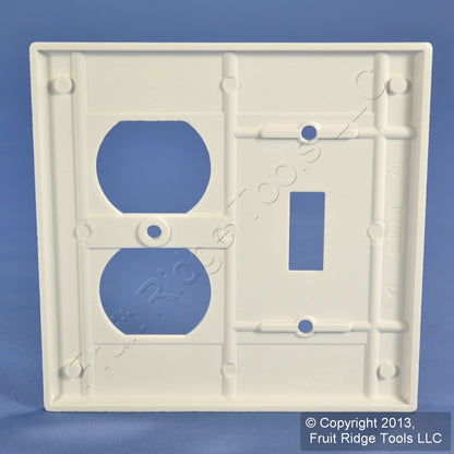 Leviton 88005 White 2-Gang Toggle Switch Duplex Outlet Standard Wallplate Cover