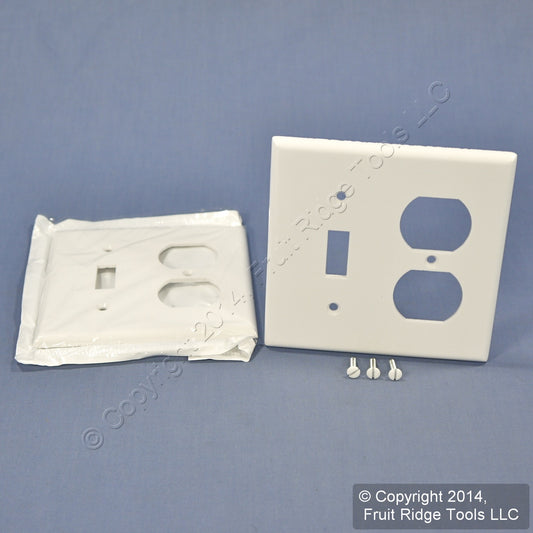 Leviton 88005 White 2-Gang Toggle Duplex Plastic Standard Wallplate Cover 2-pack