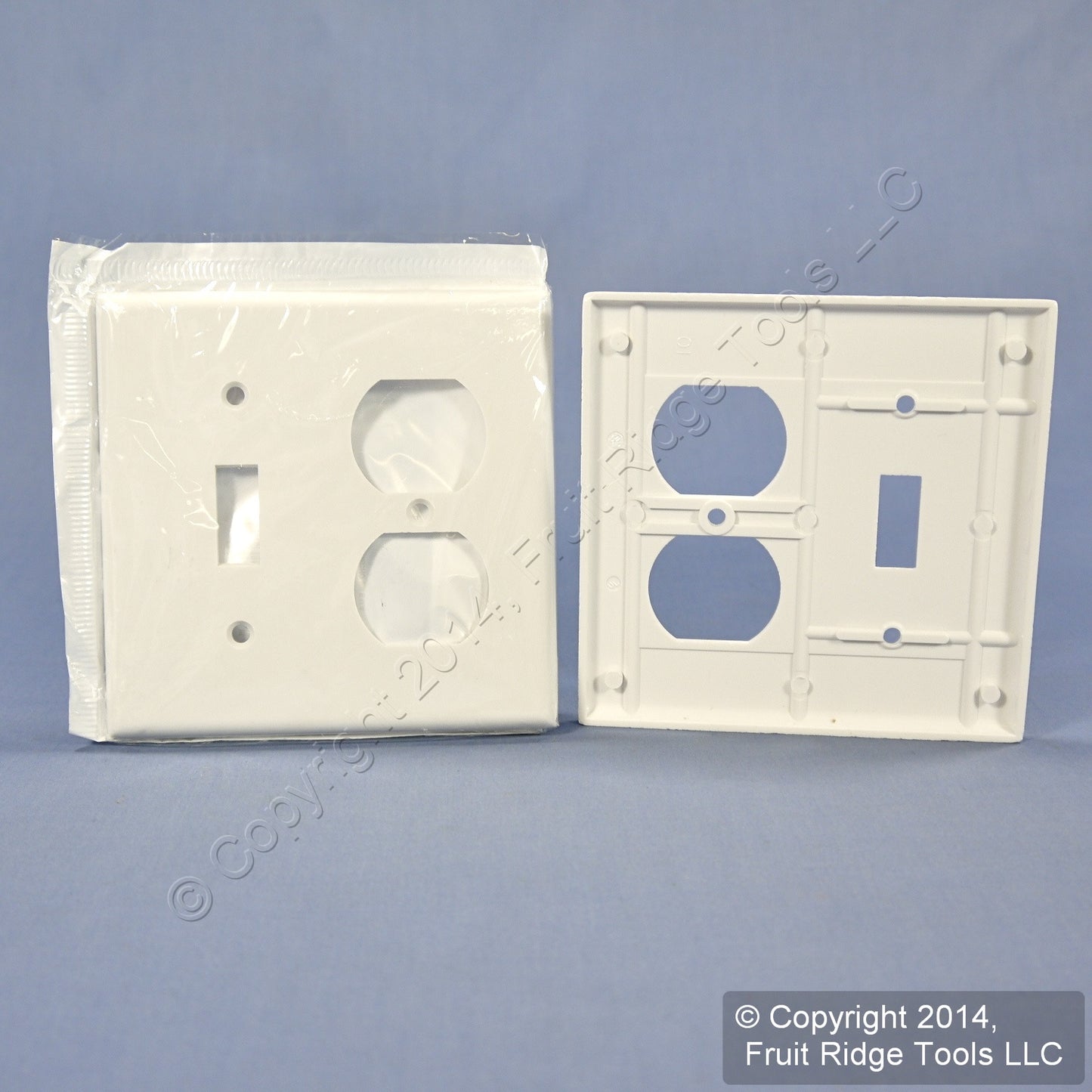 Leviton 88005 White 2-Gang Toggle Duplex Plastic Standard Wallplate Cover 2-pack
